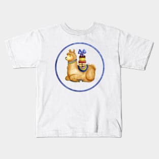 Llama lying down with gifts Kids T-Shirt